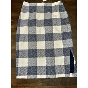NWT Banana Republic Blue And White Checkered Pencil Skirt Size 4 New